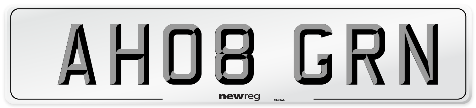 AH08 GRN Number Plate from New Reg